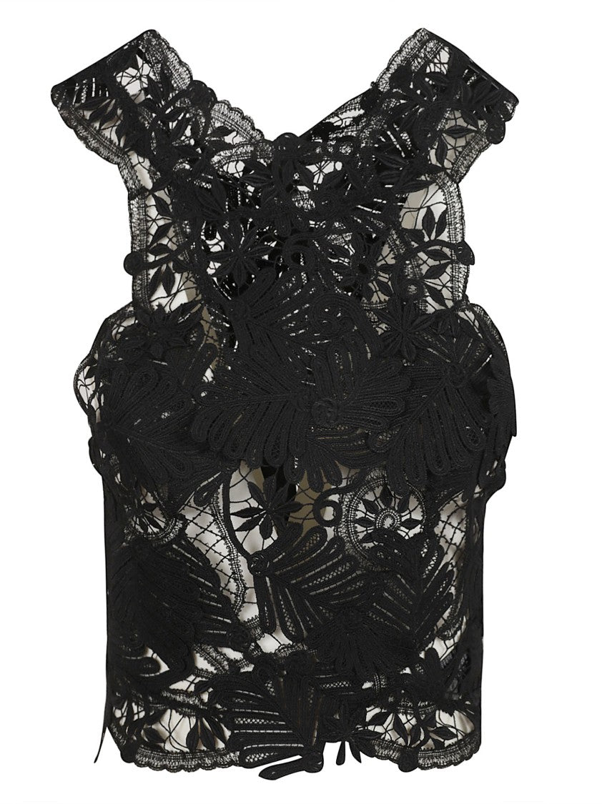 Ermanno Scervino Floral Lace Layered Top