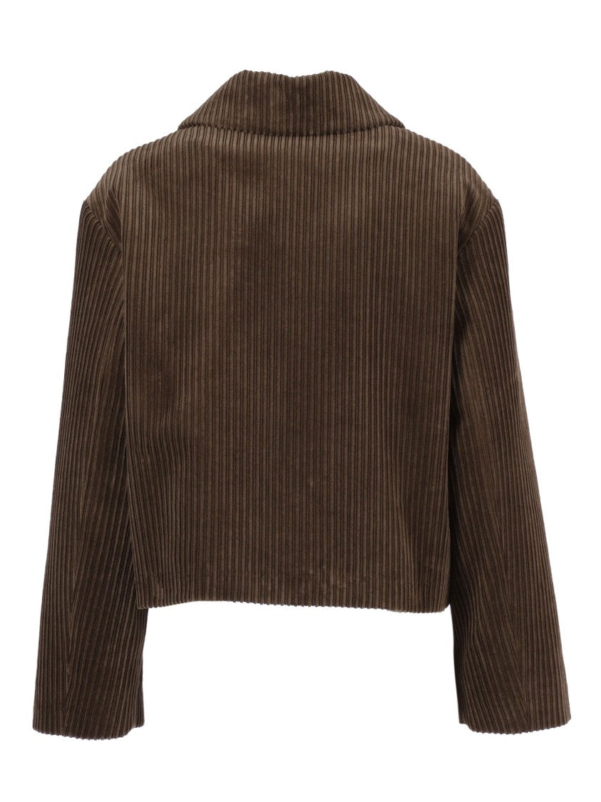P.A.R.O.S.H. Cropped Brown Corduroy Jacket