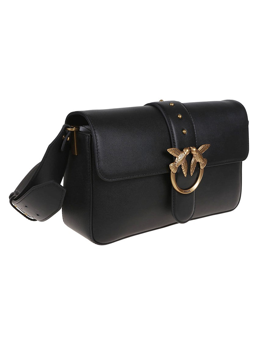 Pinko Soft Rectangular Leather Bag With Dual Straps