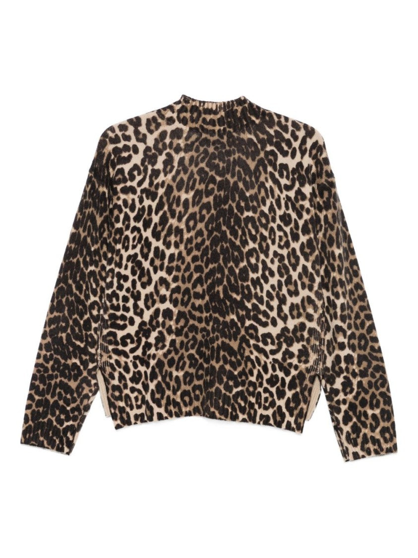 Seventy Sergio Tegon Bold Leopard Print Wool Sweater