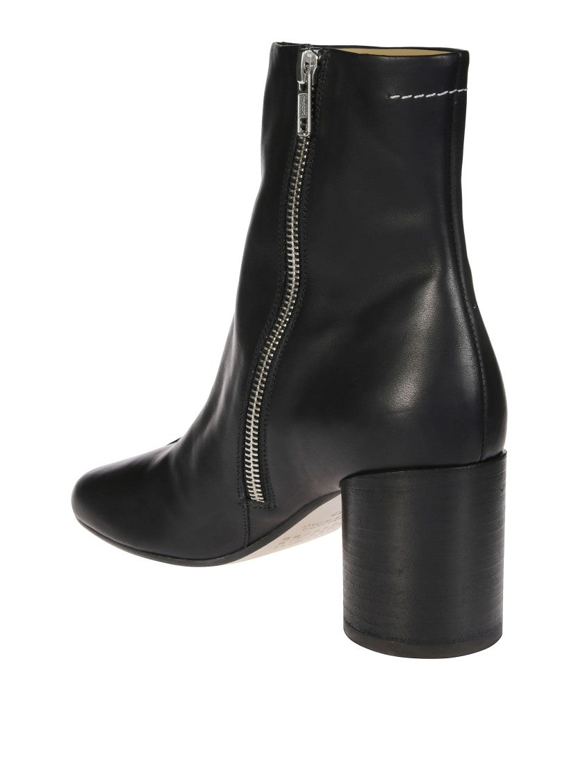 Mm6 By Maison Margiela Mid-Height Block Heel Ankle Boots