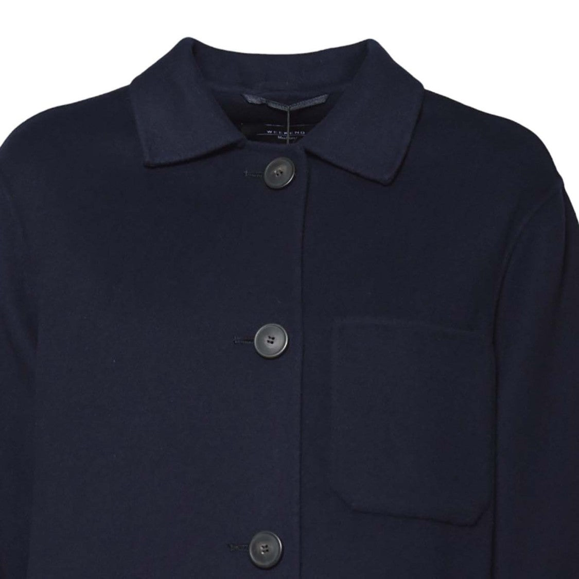 Max Mara Classic Black Long Coat With Button-Down Front