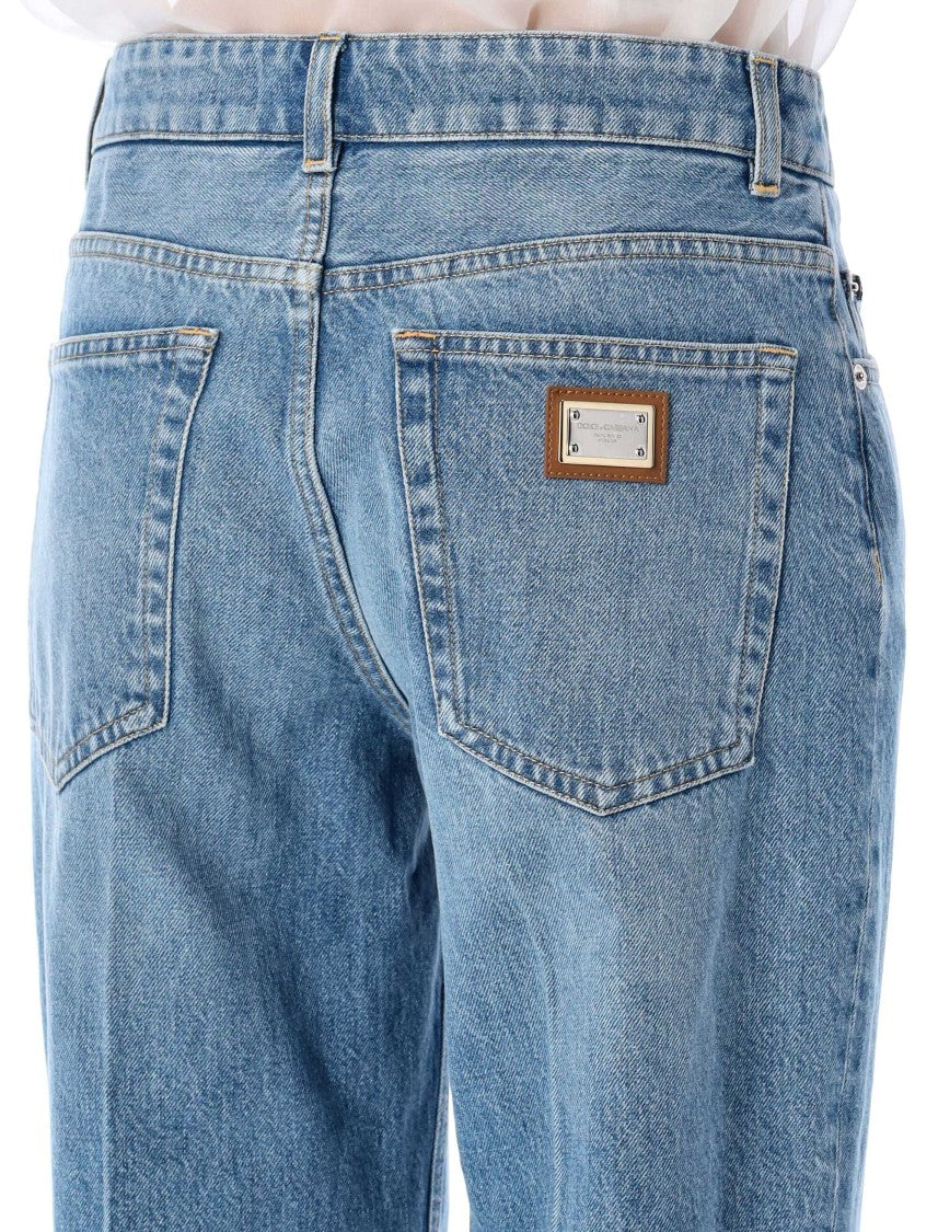Dolce & Gabbana Straight-Leg Light Blue Denim Jeans
