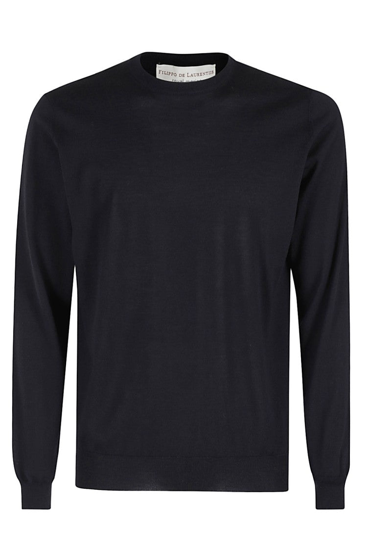 Filippo De Laurentis Superfine Merino Wool Crew Neck Sweater