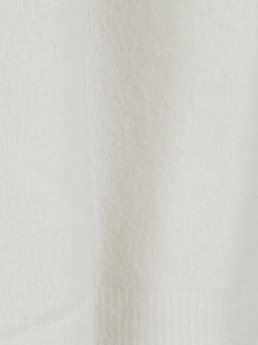 Ballantyne Boucle Texture White Knit Sweater