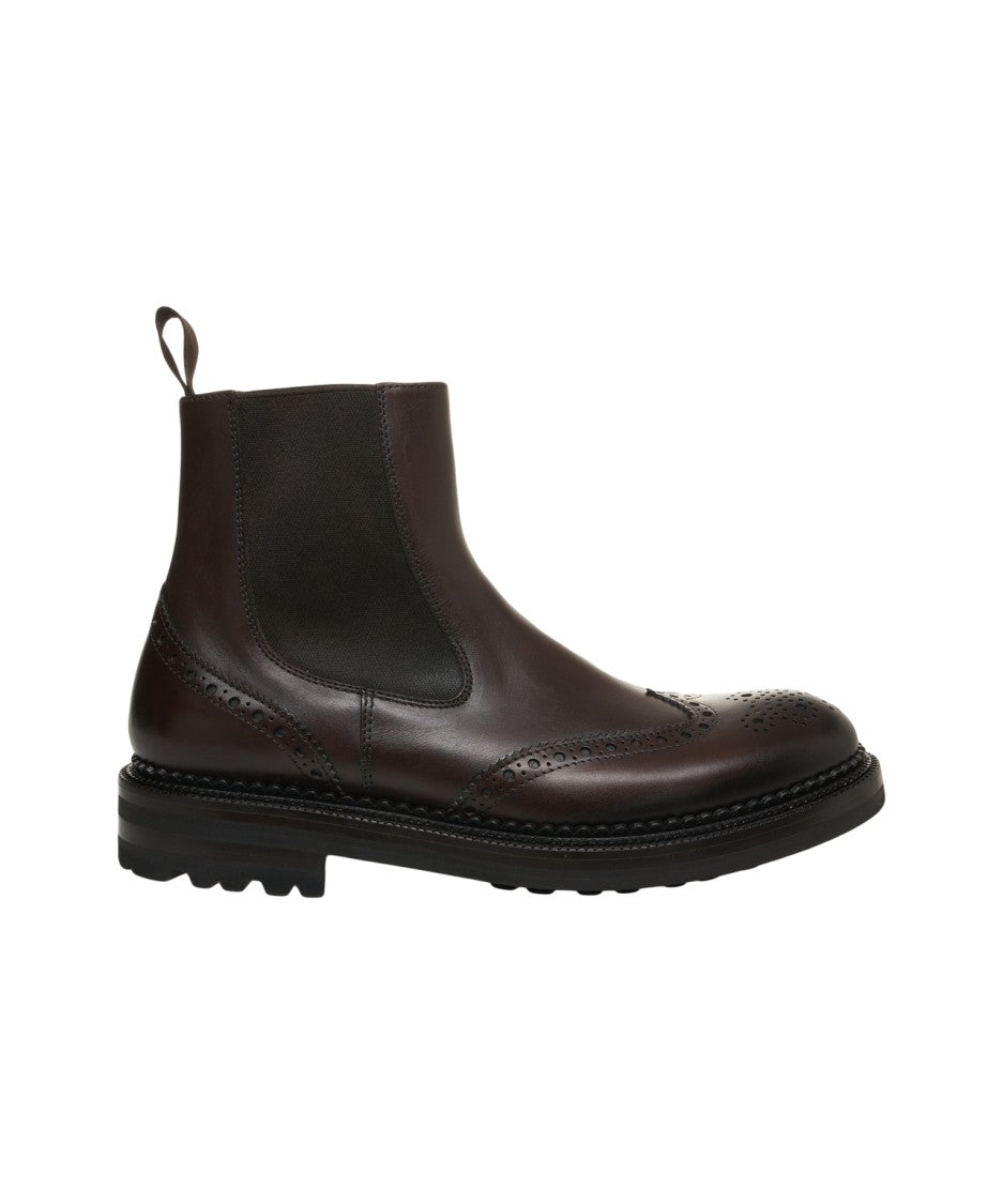 Green George Brown Brogue Chelsea Ankle Boots