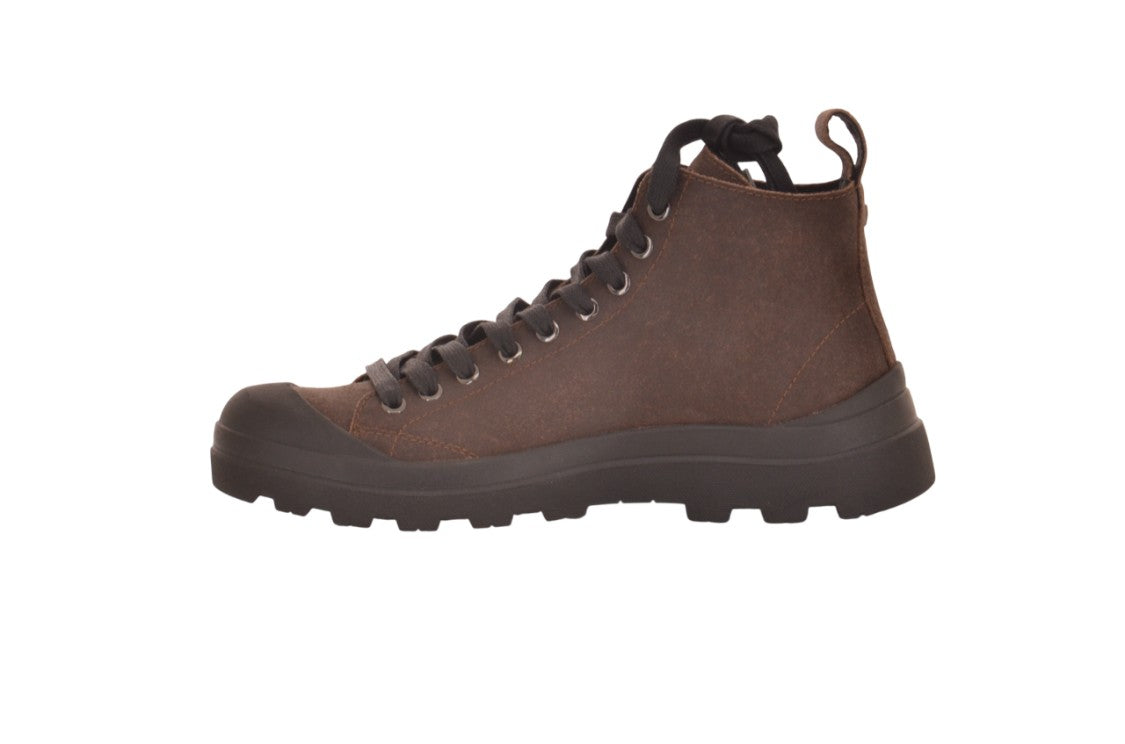 Panchic Military Green Waxed Suede Ankle Boots