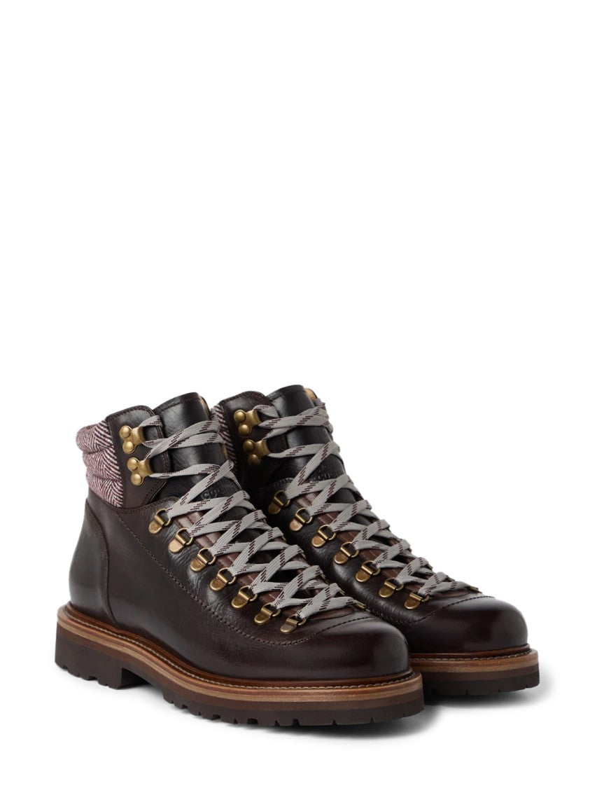 Brunello Cucinelli Calf Leather Ankle Boots