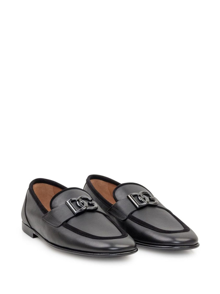 Dolce & Gabbana Pointed Toe Calf Leather Loafers