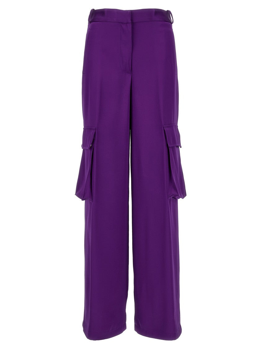 Versace Satin Cargo Pants With Loose Leg Silhouette