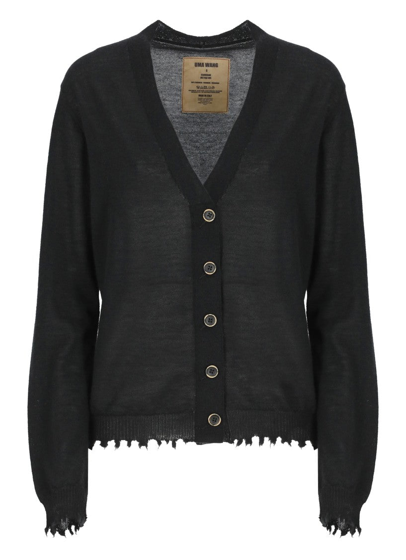 Uma Wang V-Neck Black Cashmere Cardigan