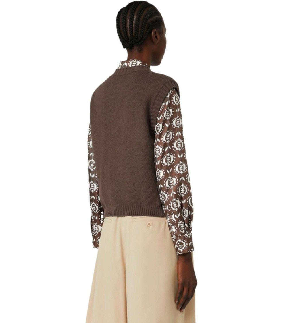 Max Mara Caprara Brown Knitted Vest