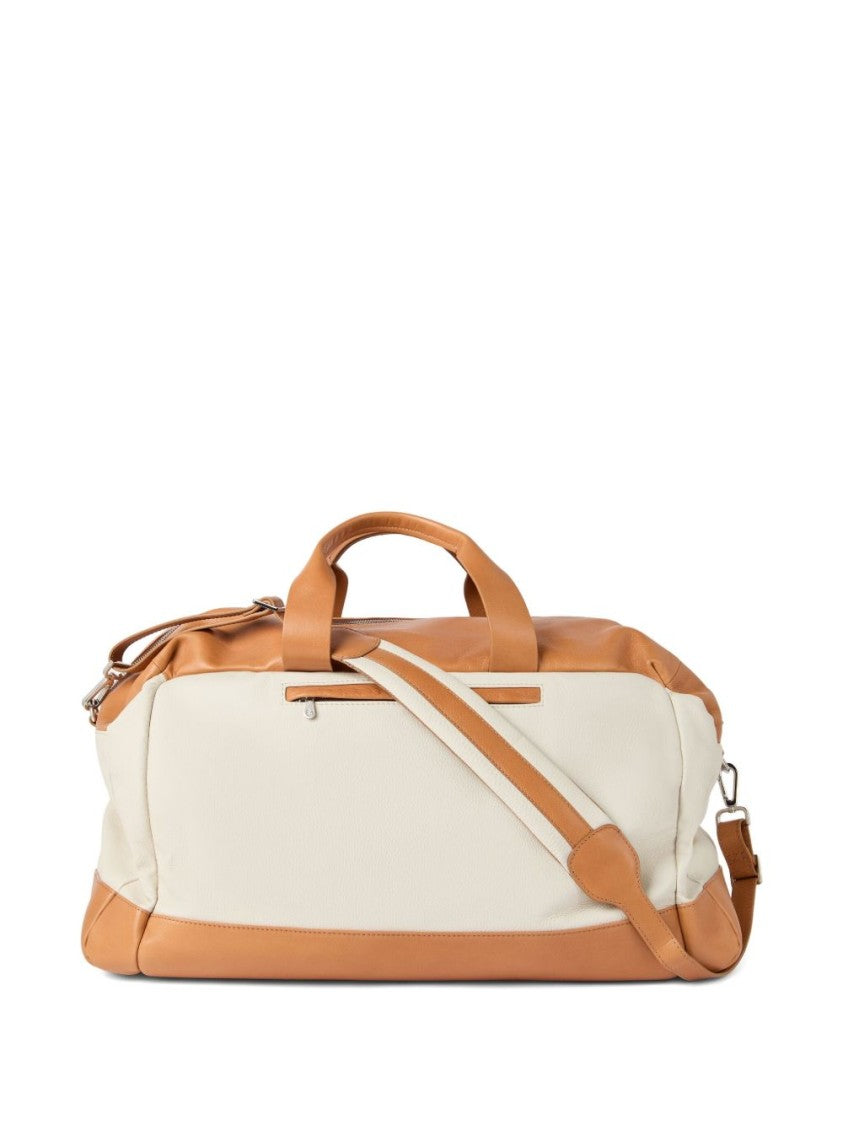 Brunello Cucinelli Two-Tone Duffle Bag With Leather Accents And Spacious Interior