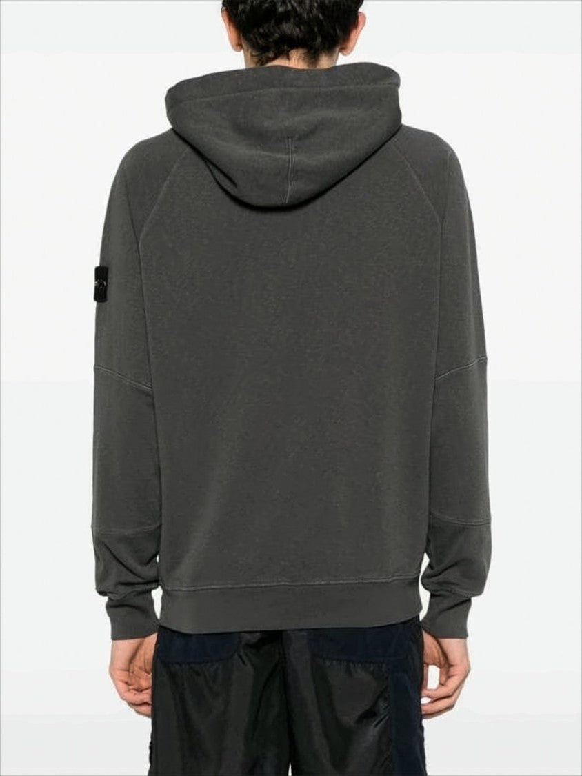 Stone Island Relaxed Fit Hooded Sweatshirt With Snap Button Details