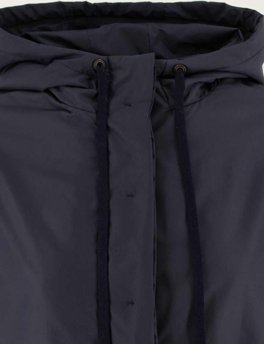 Le Tricot Perugia Cropped Blue Padded Jacket