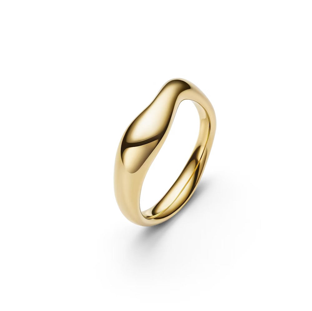 Maria Black Wavy Stackable Band Ring In Recycled Sterling Silver