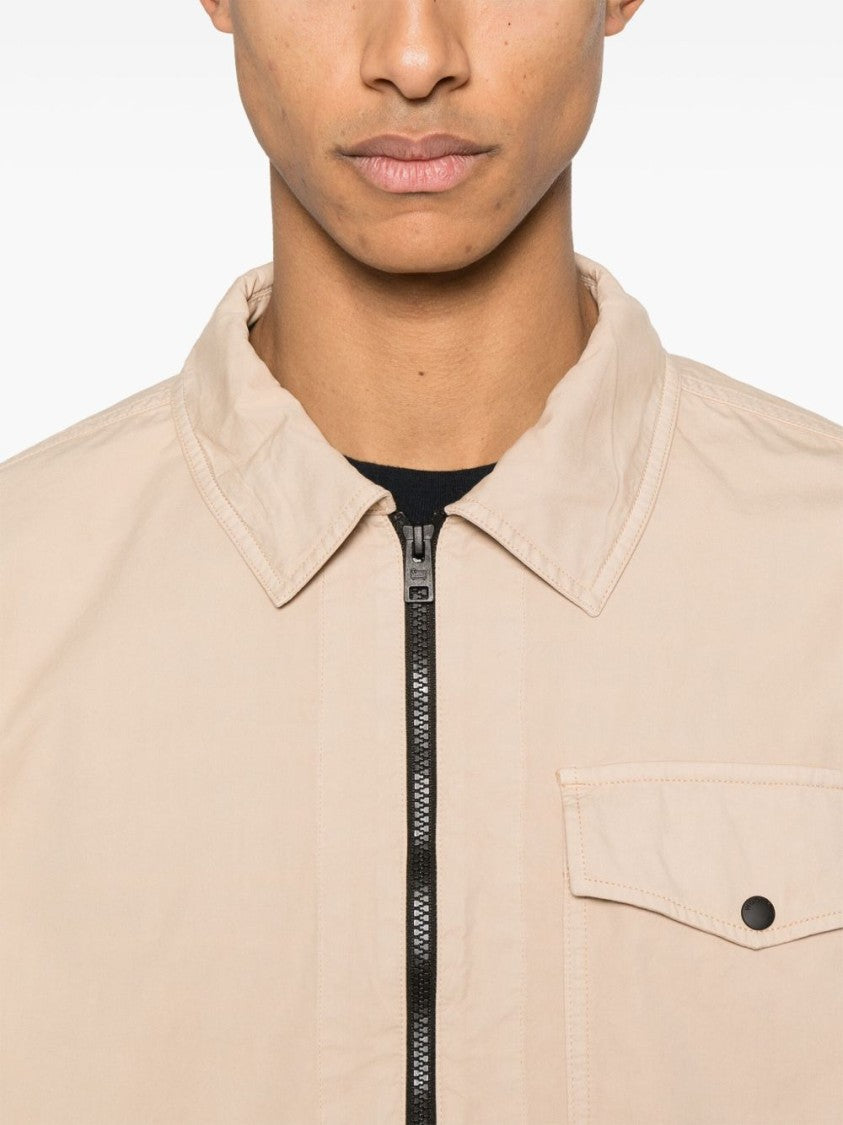 Woolrich Light Beige Oversized Cotton Gabardine Shirt
