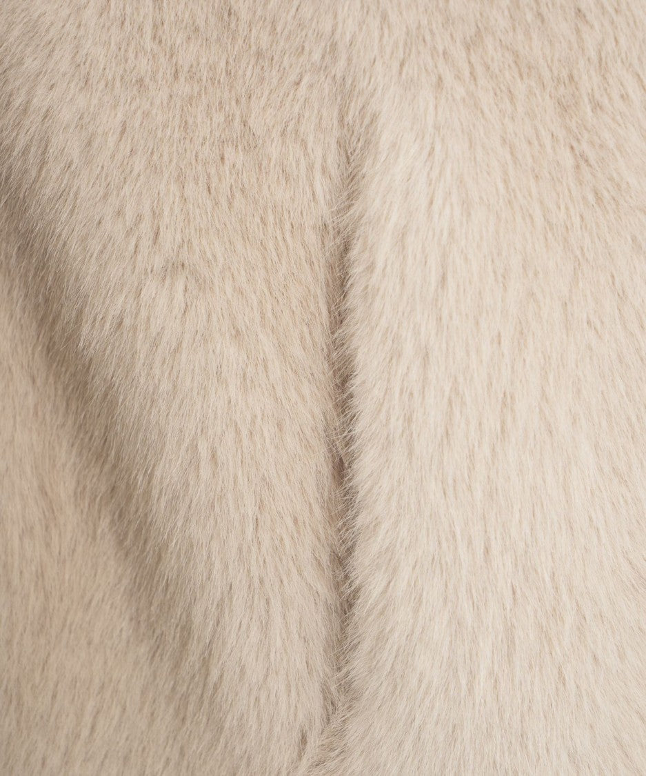 Herno High Collar Faux Fur Gilet With Hidden Closure