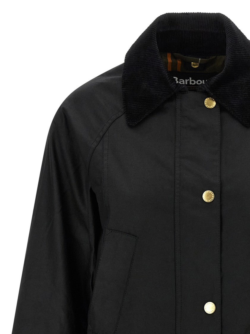 Barbour Waxed Cotton Casual Jacket With Corduroy Collar
