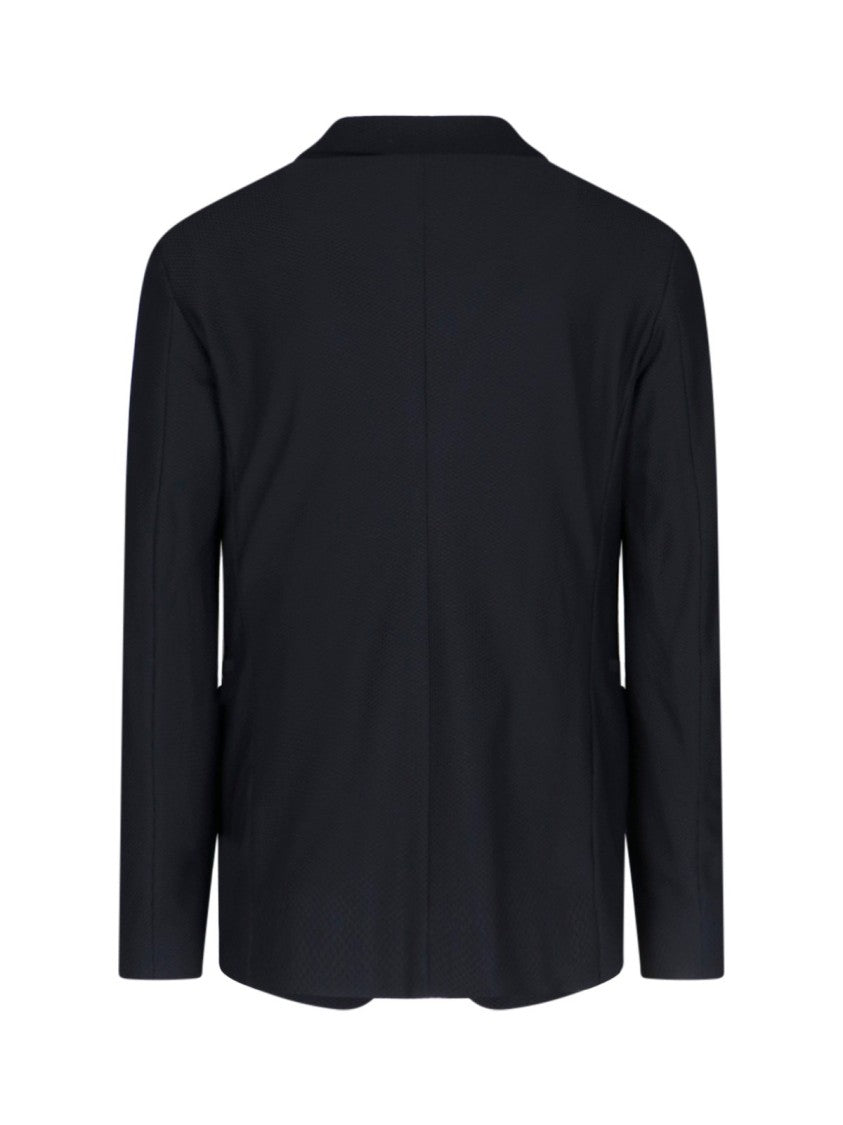 Giorgio Armani Structured Blue Jacket With Clean Lines And Refined Finish