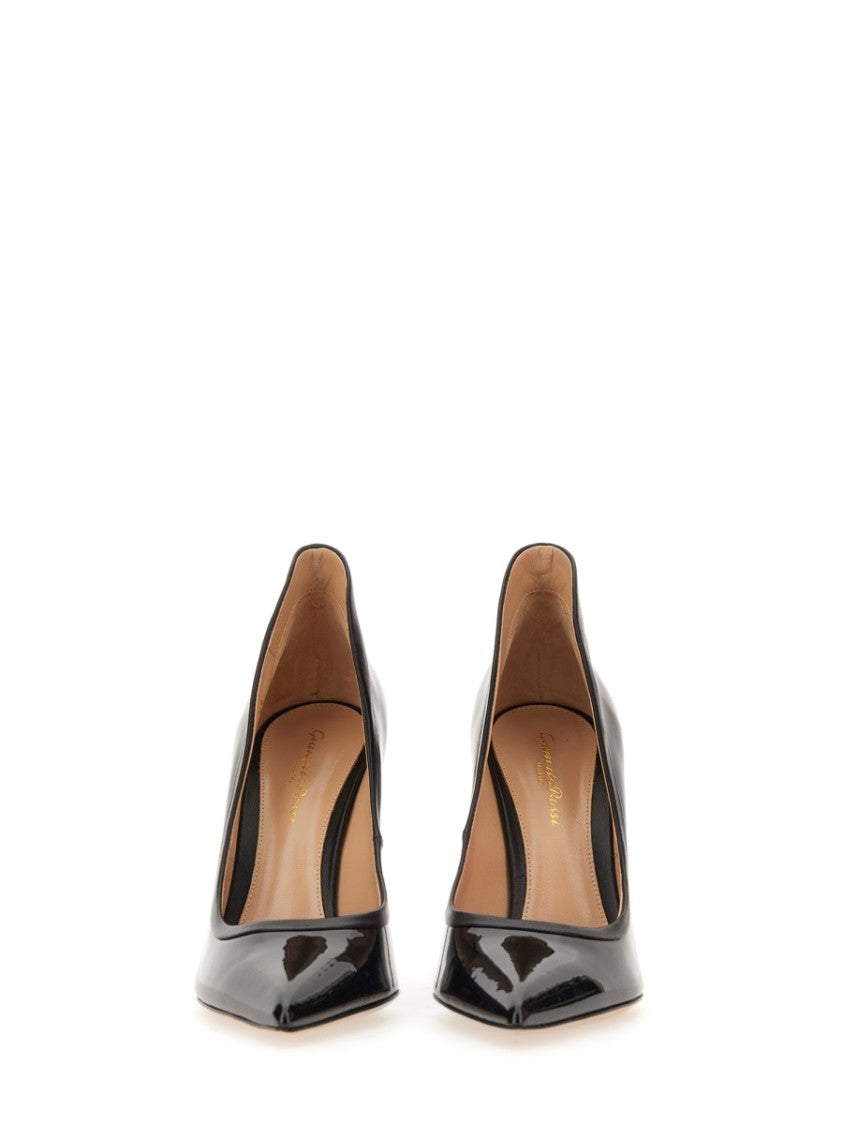 Gianvito Rossi Dècolleté Tuxedo With Glossy Leather Finish
