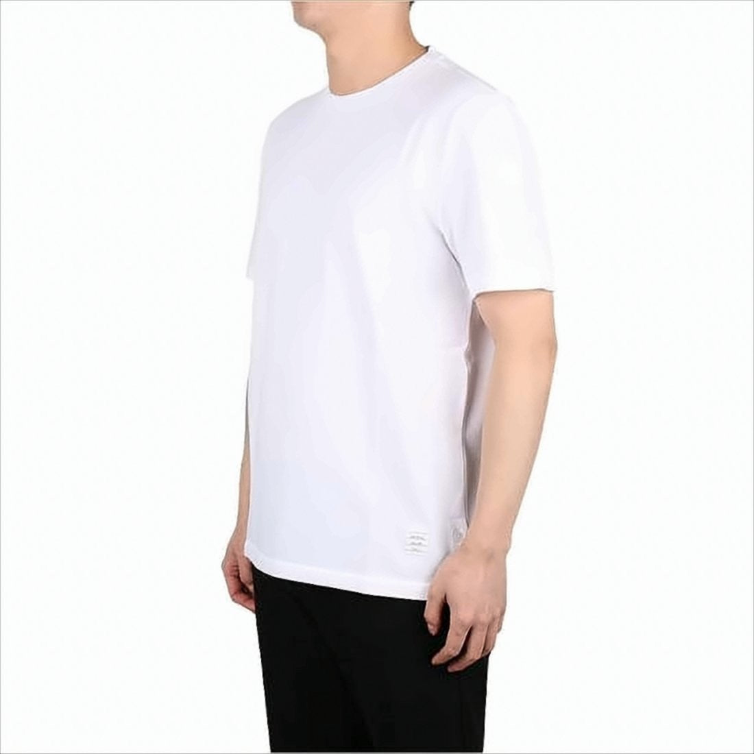 Thom Browne White Short-Sleeve T-Shirt With Distinctive Stripe Detail