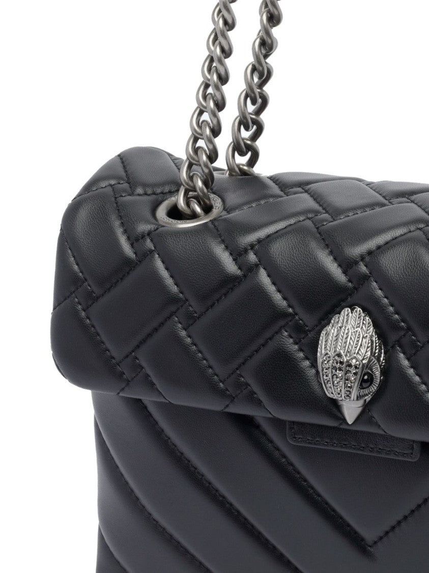 Kurt Geiger Quilted Calf Leather Shoulder Bag With Distinctive Silver Clasp