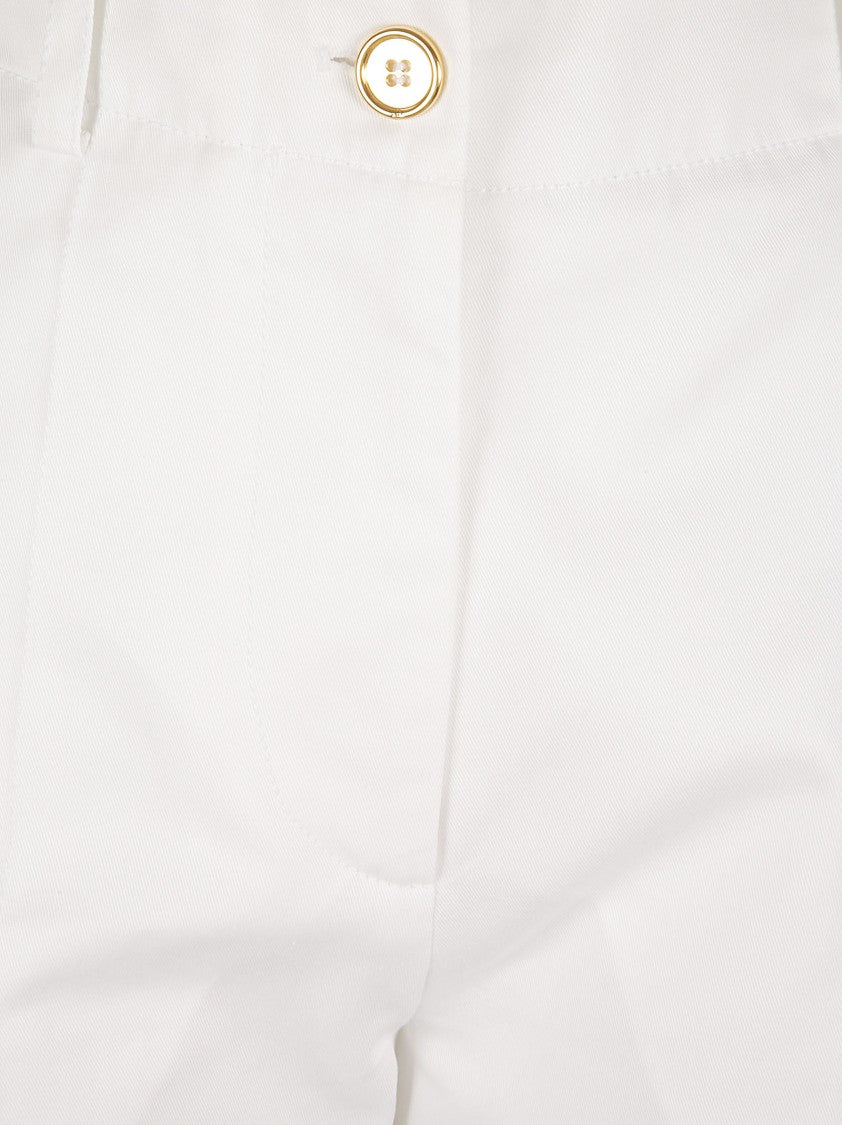 Patou Tailored High-Waist Wide-Leg Trousers With Button Detail
