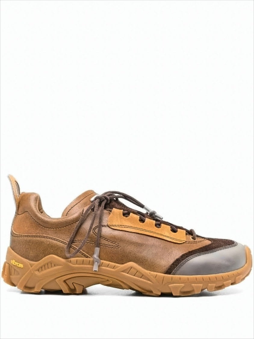 Our Legacy Brown Suede And Leather Sneakers