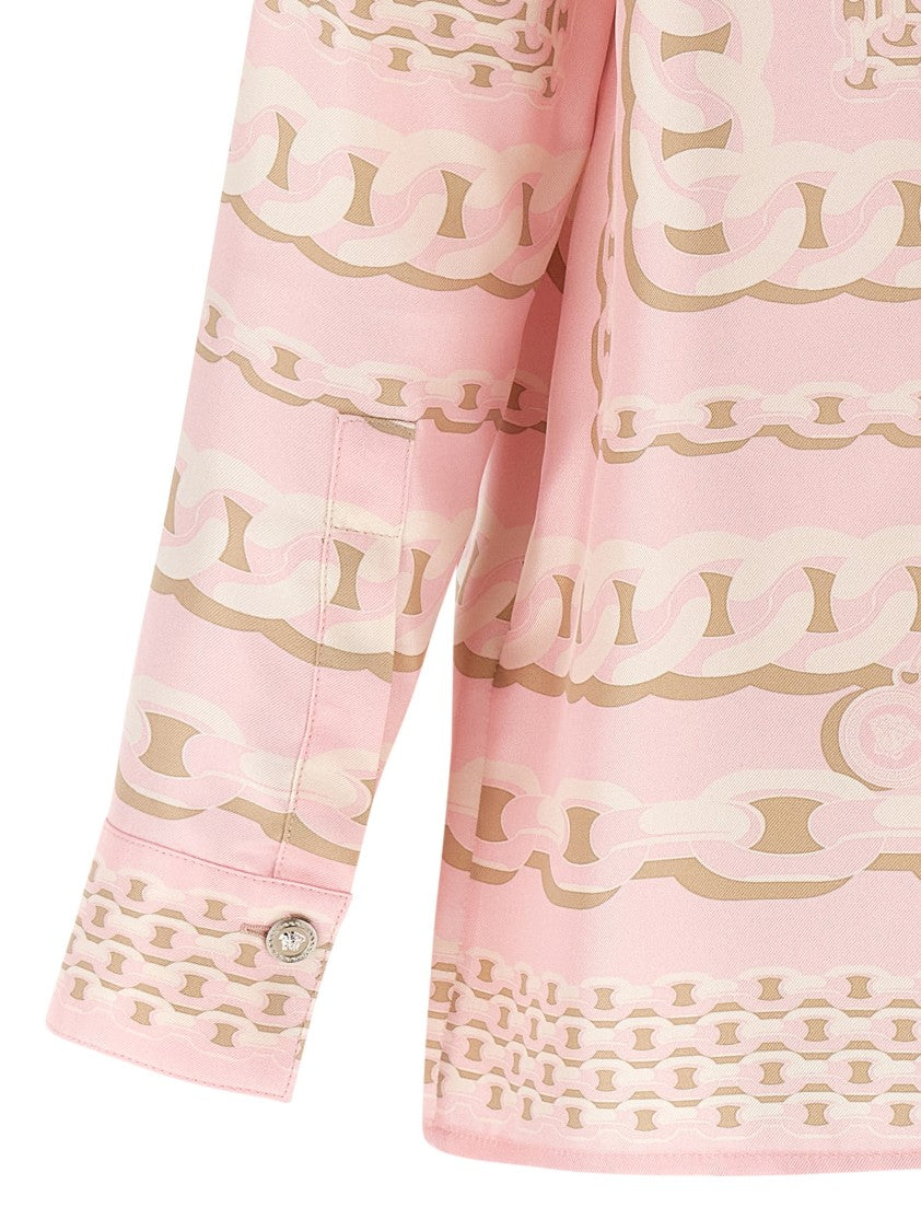 Versace Silk Twill Shirt With Scarf Print
