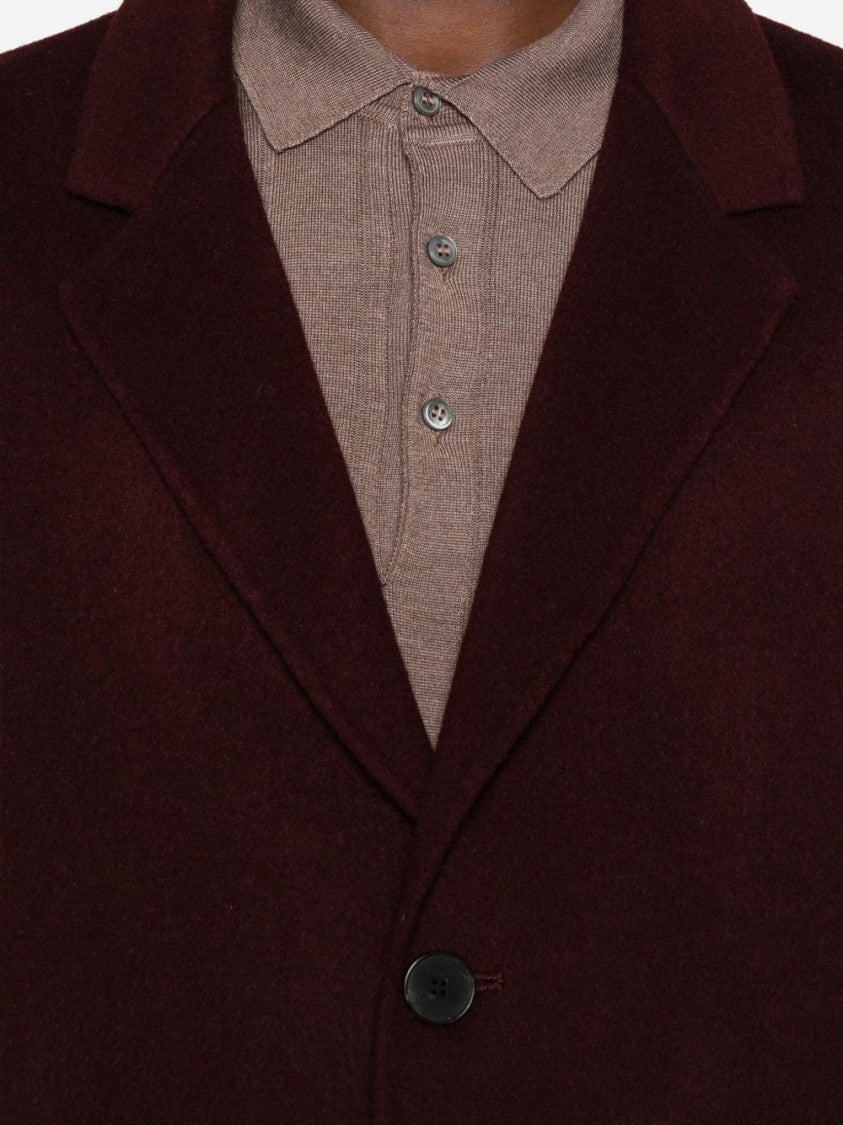 Amaranto Violet Straight-Fit Amaranto Coat
