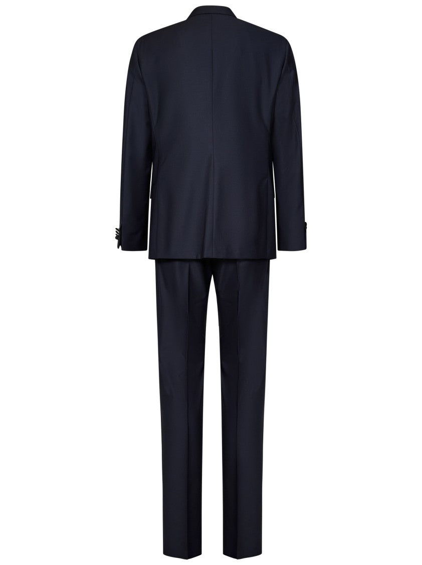 Boglioli Dark Blue Stretch Virgin Wool Tuxedo Suit