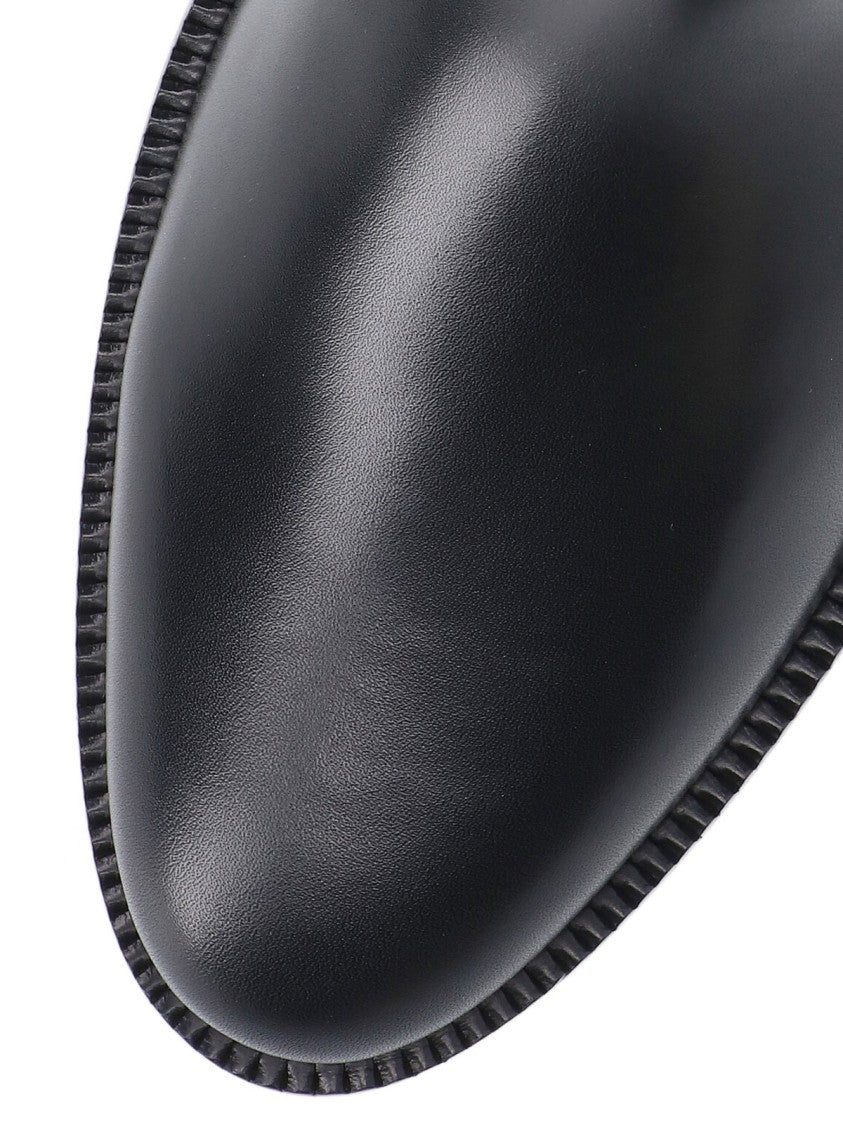 Ferragamo Tall Smooth Black Leather Boots
