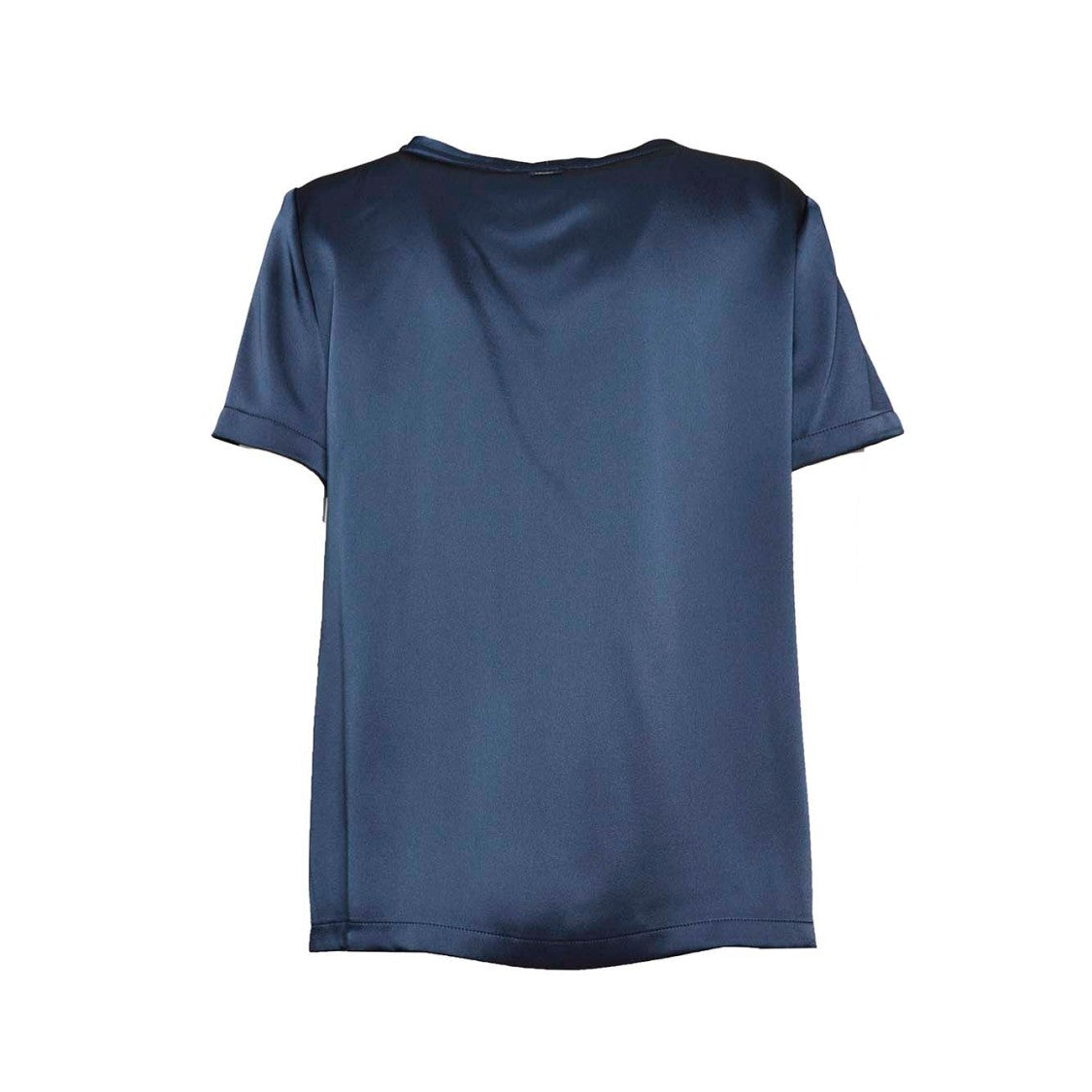 Max Mara Rebecca T-Shirt In Blue Viscose Satin