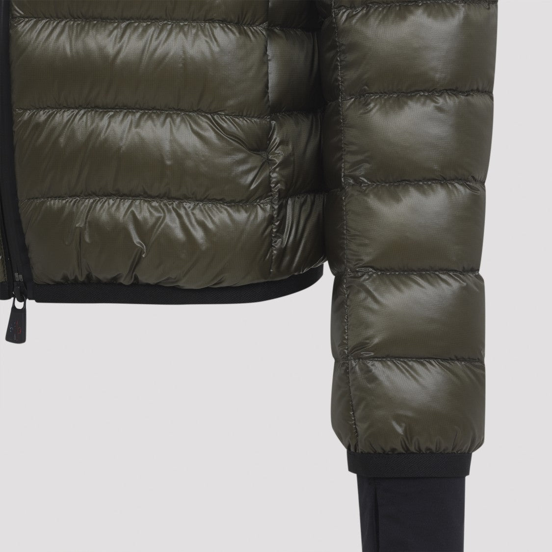 Moncler Grenoble Olive Padded Jacket With Stand-Up Collar