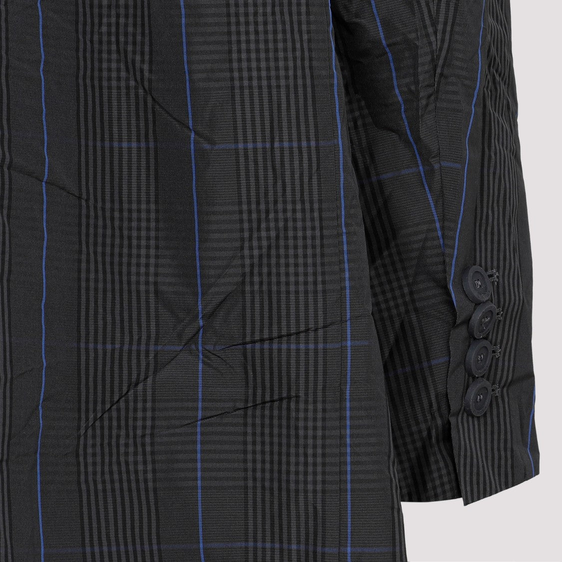 Balenciaga Gray Chechered Long Raincoat