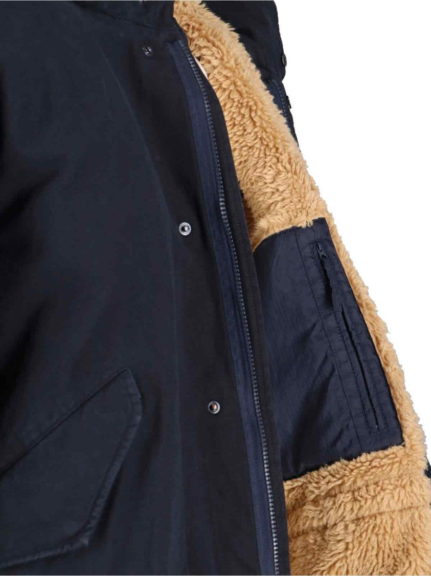 Aspesi Structured Black Jacket With Stand Collar