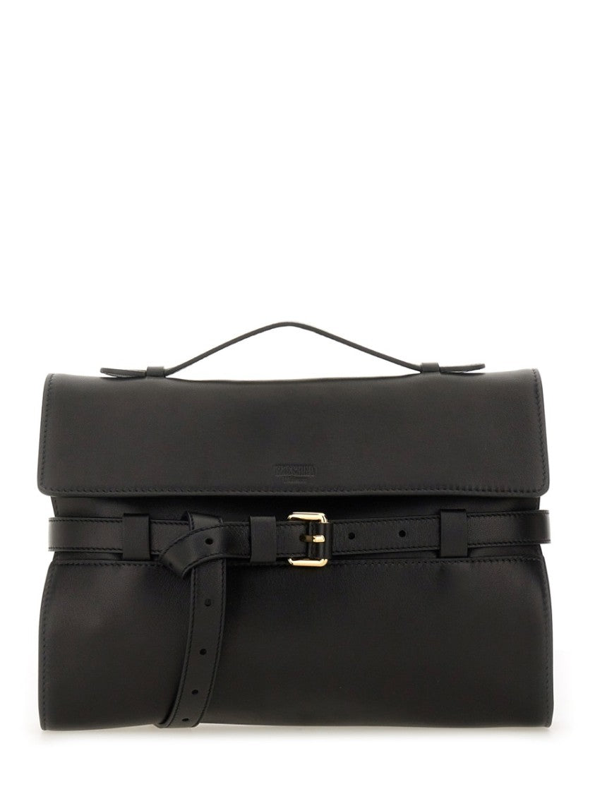 Moschino Nappa Leather "Tie Me" Clutch
