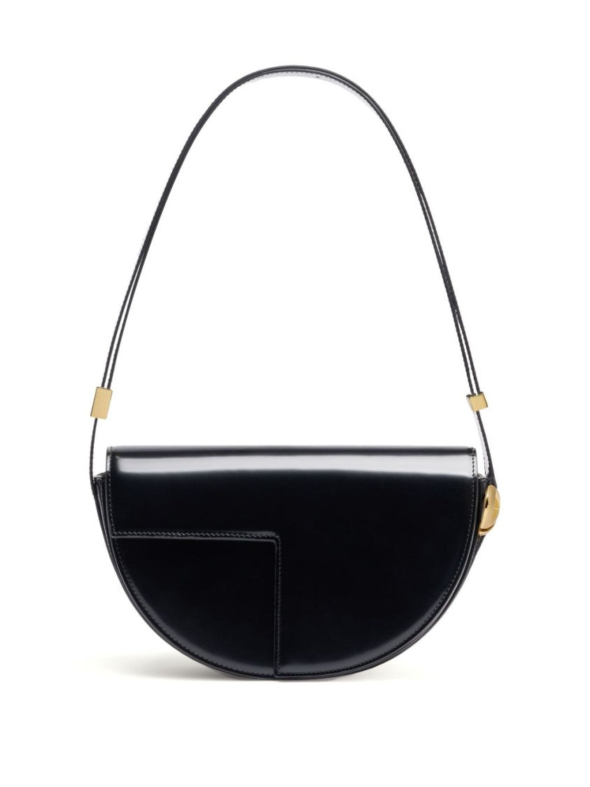 Patou Half-Moon Shape Bag With Foldover Top And Magnetic Closure