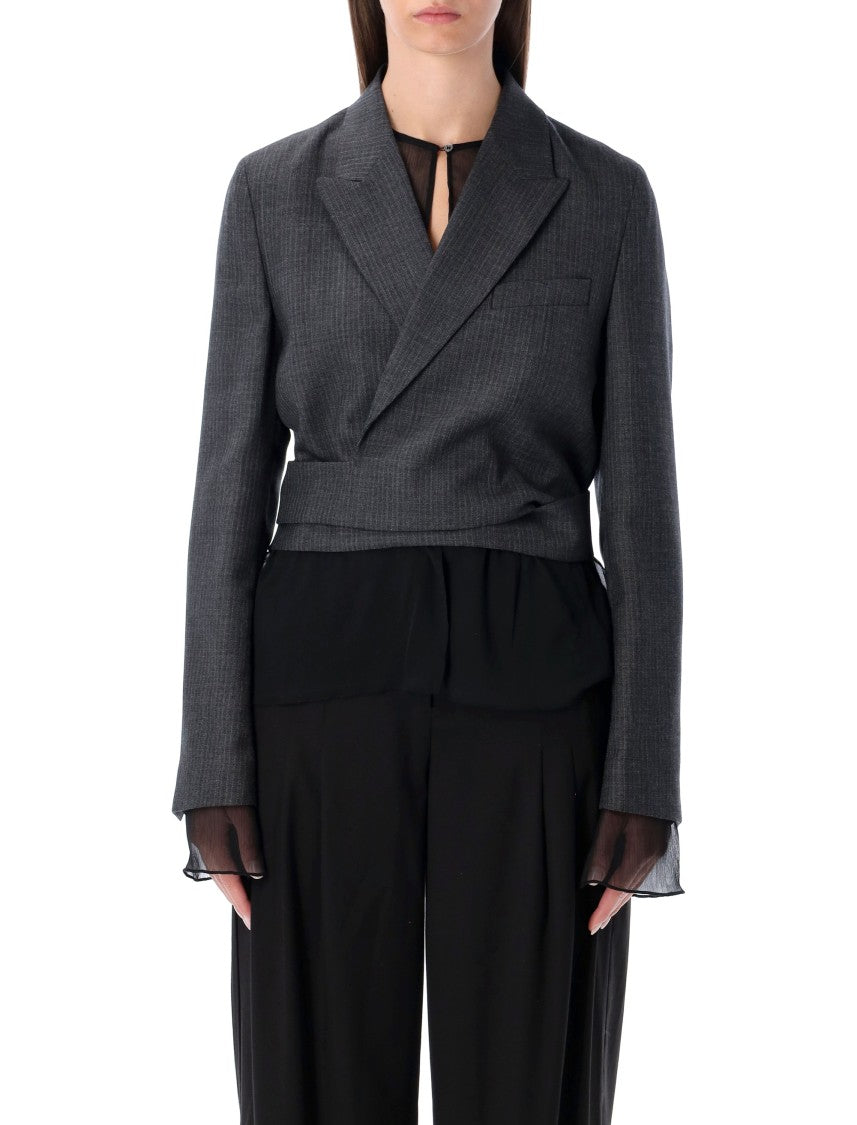 Our Legacy Micro Pinstripe Wrap Blazer