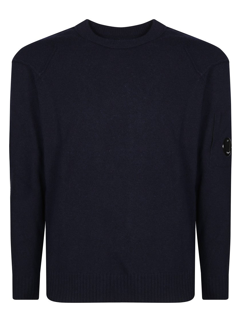 C.P. Company Crew Neck Knitwear In Soft Lambswool With Minimalist Branding