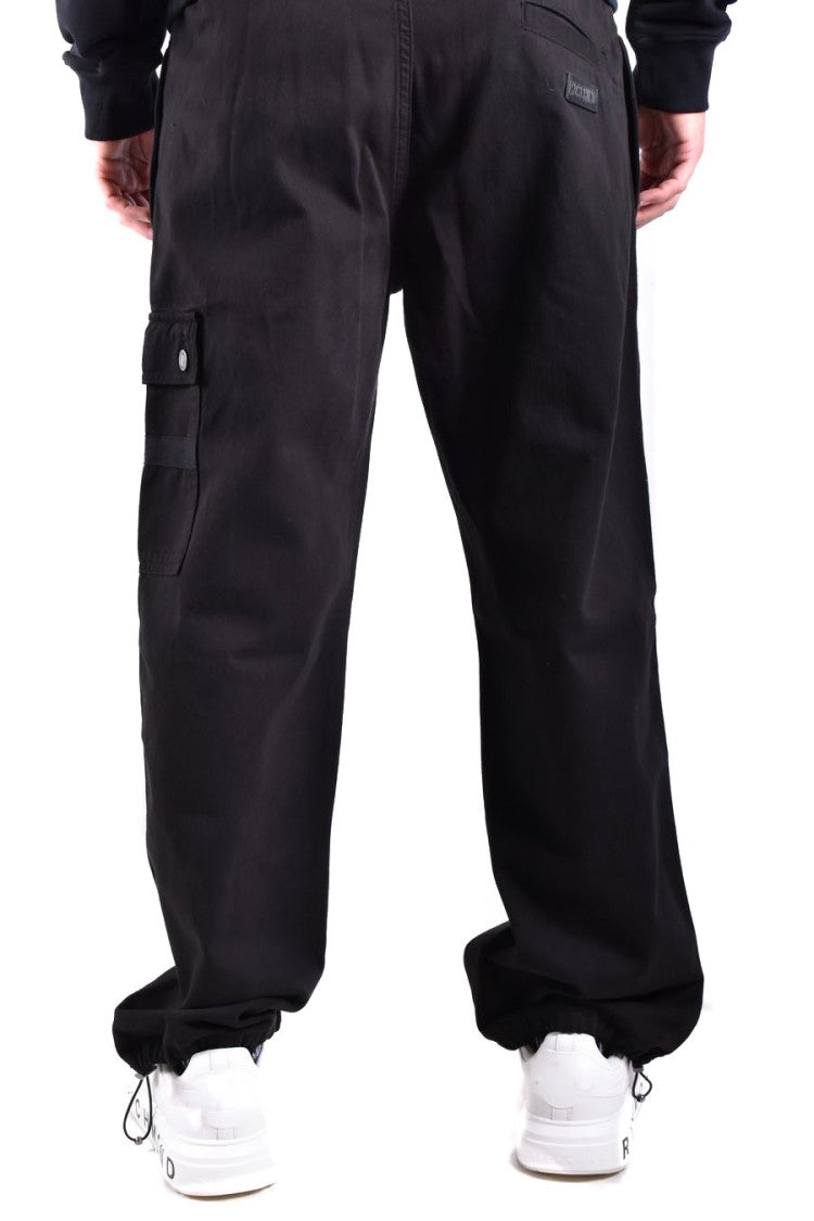 Moschino Relaxed-Fit Black Trousers With Adjustable Drawstring Hem