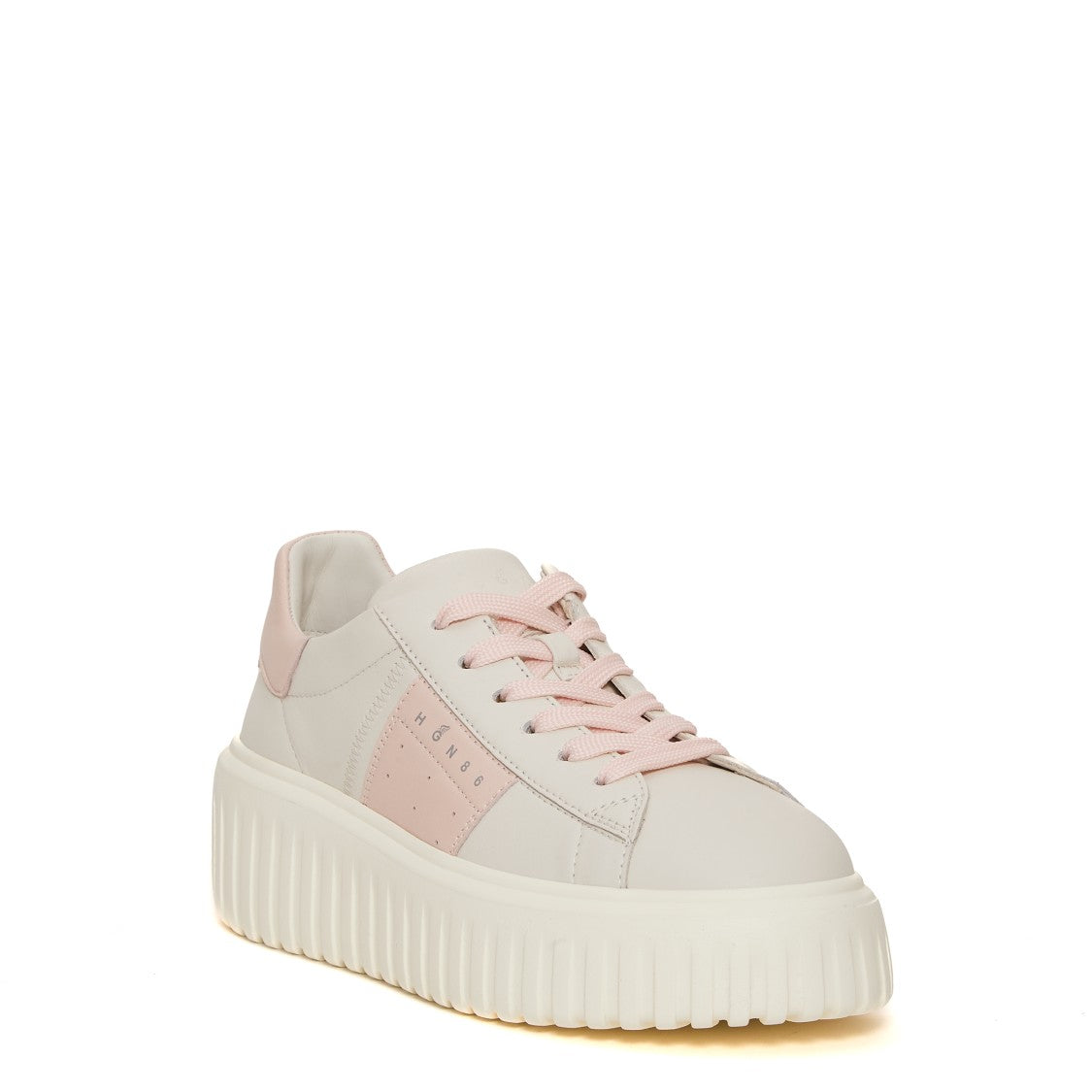 Hogan H Stripes Pelle Bianco Banda Rosa