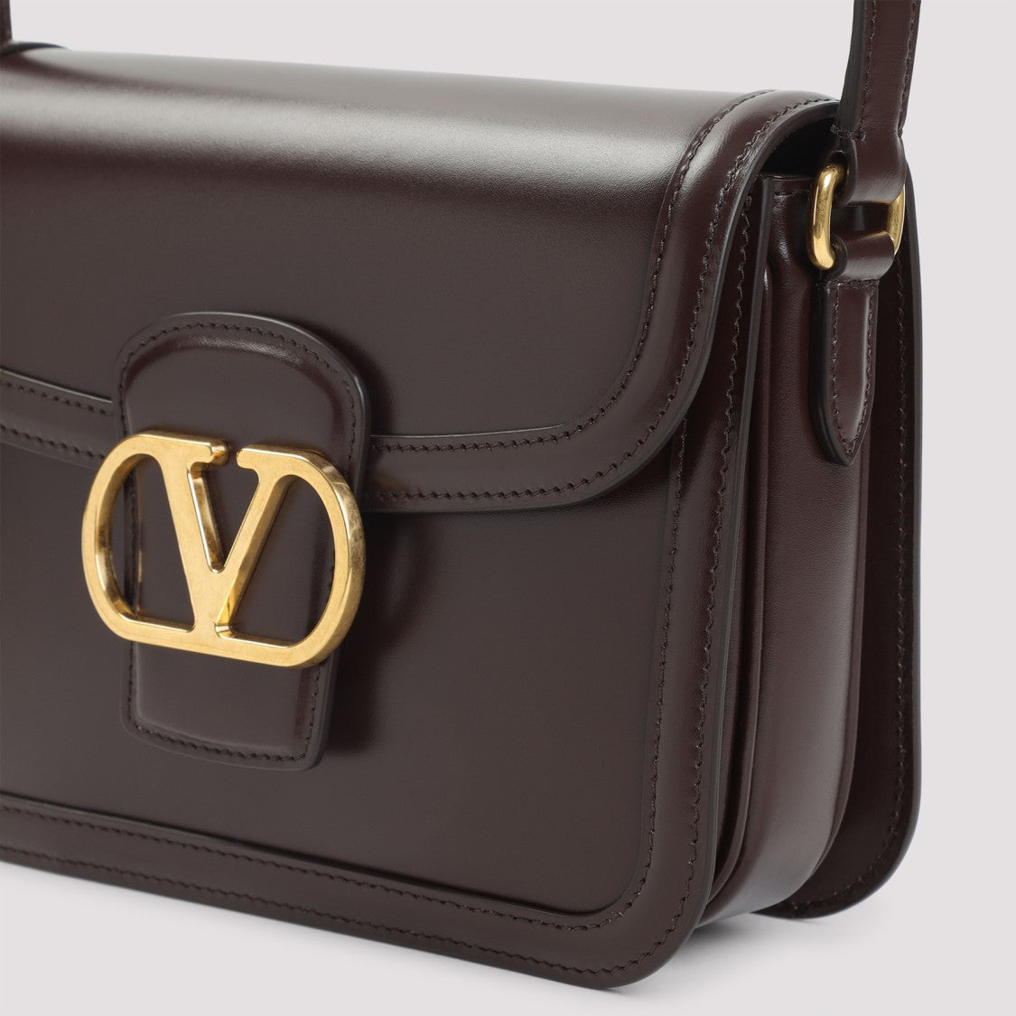 Valentino Garavani Oak Brown Calf Leather 9To5 Small Shoulder Bag