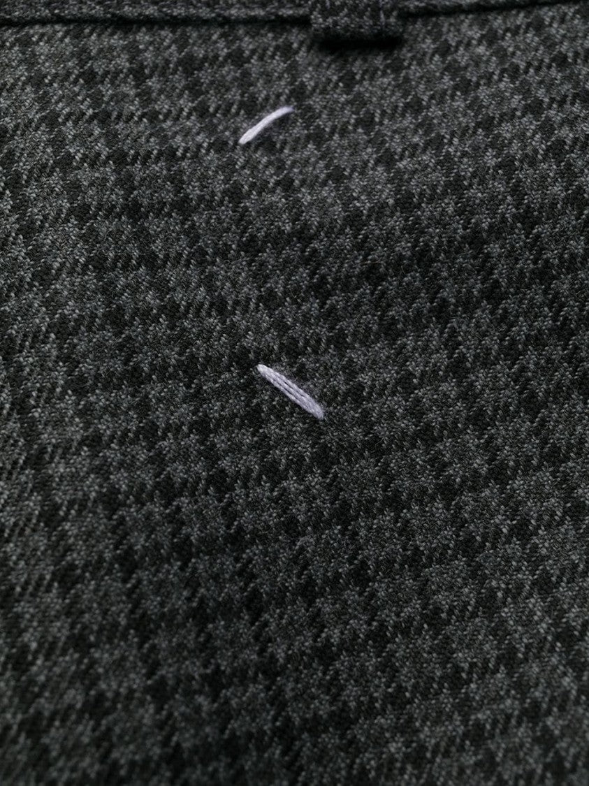 Maison Margiela Checkered Wool Trousers With Zippered Pockets And Tailored Finish