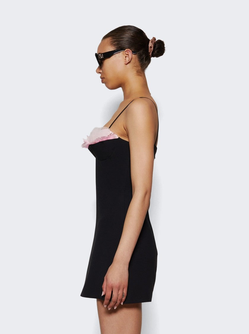 David Koma Tulle Ruffle & Feather Balconette Bra Mini Dress