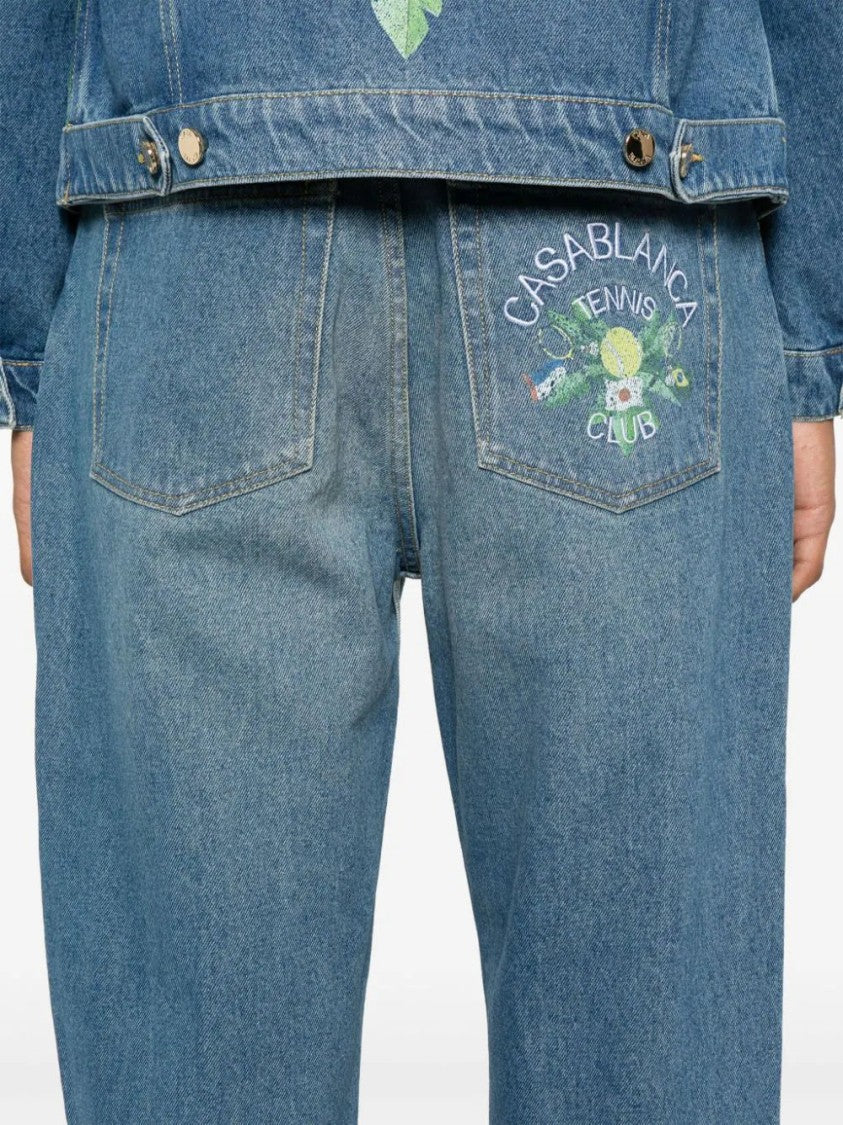 Casablanca Tennis Club Tapered-Leg Jeans