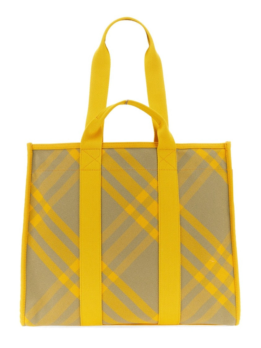Burberry Structured Cotton Tote Bag