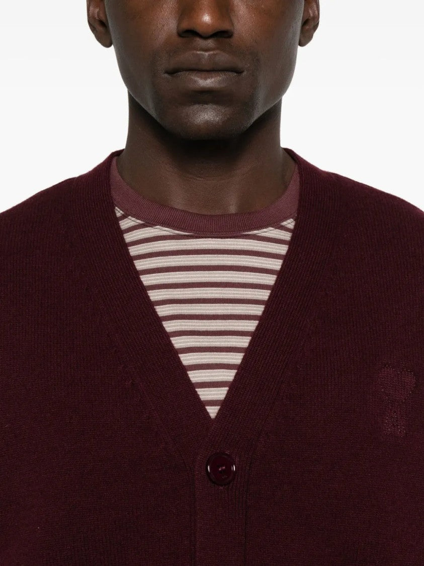 Ami Embroidered Button Cardigan