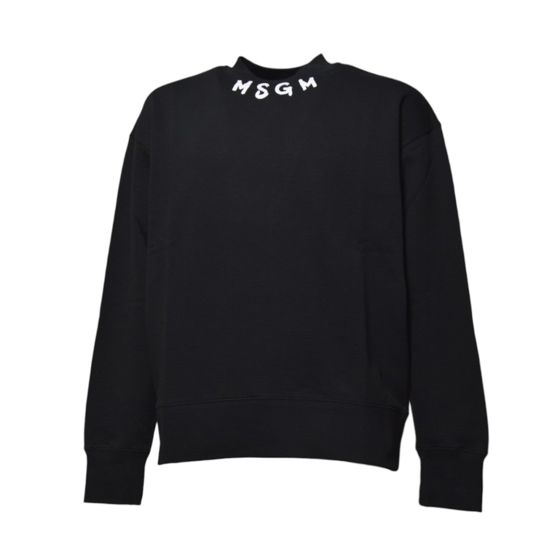 Msgm Black Cotton Crewneck Sweatshirt